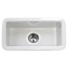 Nantucket Sinks CAPE189 Cape 9 1/4 Inch Single Bowl Fireclay Dualmount Bar-Prep Kitchen Sink - White