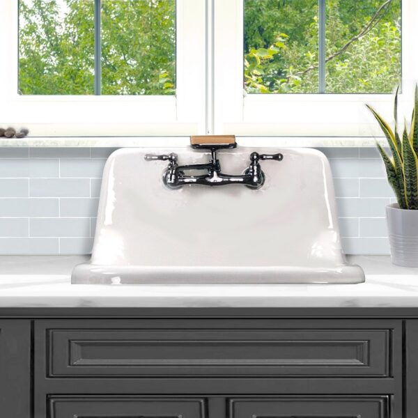 Nantucket Sinks CI-2218WNRG 22 Inch Cast Iron Wall-Mount Utility Sink