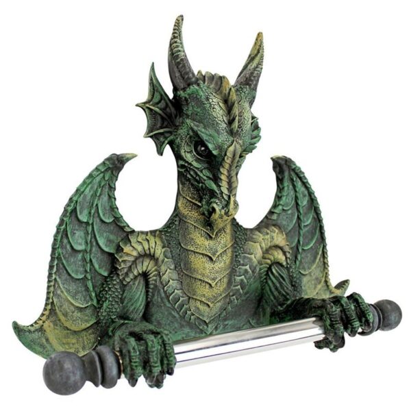 Design Toscano CL45492 12 1/2 Inch Commode Dragon Toilet Tissue Holder