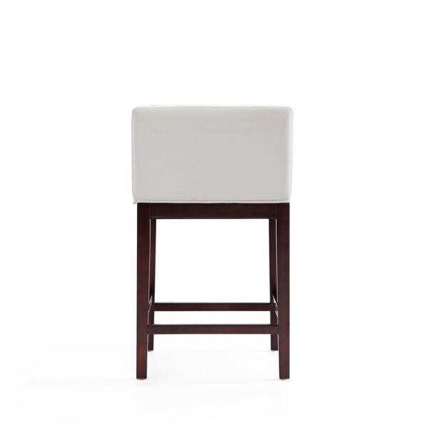 Manhattan Comfort Kingsley 34 in. Ivory and Dark Walnut Beech Wood Counter Height Bar Stool