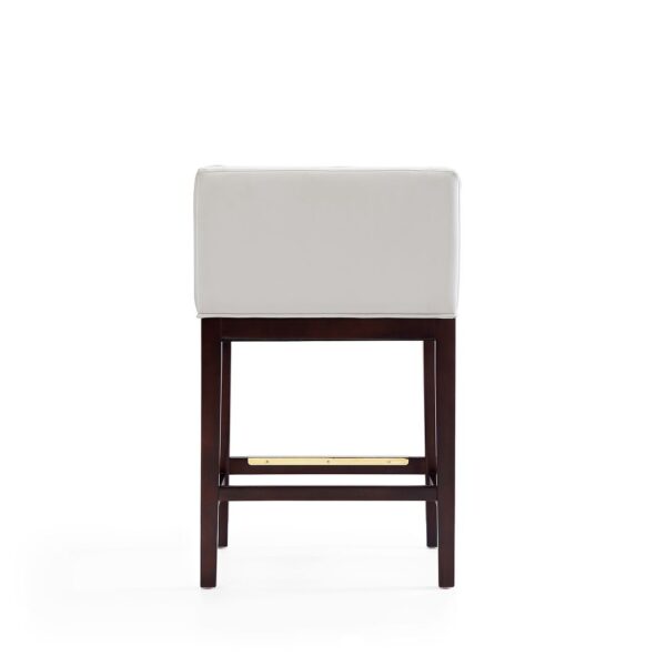 Manhattan Comfort Kingsley 34 in. Ivory and Dark Walnut Beech Wood Counter Height Bar Stool