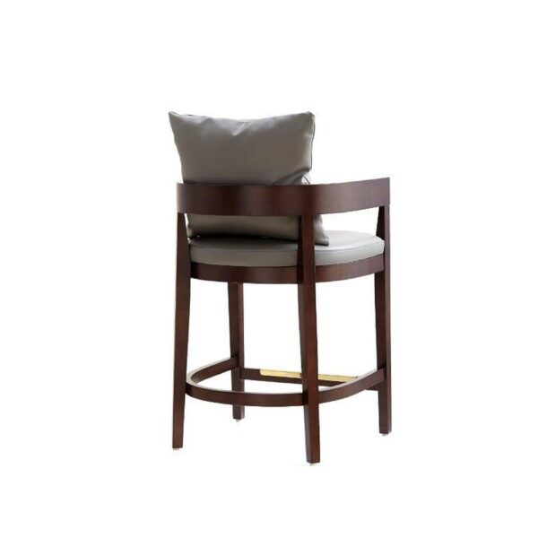 Manhattan Comfort Ritz 34 in. Grey and Dark Walnut Beech Wood Counter Height Bar Stool