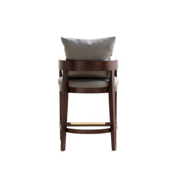 Manhattan Comfort Ritz 34 in. Grey and Dark Walnut Beech Wood Counter Height Bar Stool