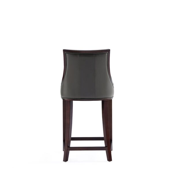 Manhattan Comfort Fifth Avenue Faux Leather Counter Stool in Pebble Grey