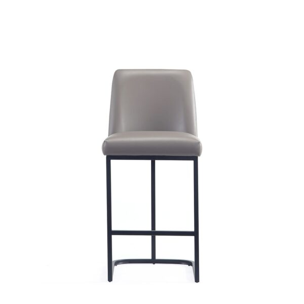 Manhattan Comfort Serena Modern Leatherette Upholstered Counter Stool in Grey