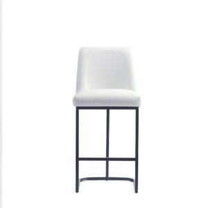 Manhattan Comfort Serena Modern Leatherette Upholstered Counter Stool in White