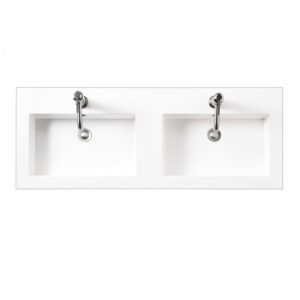 James Martin CSP-S4718D-WG Composite Countertop 47 Inch W x 18 Inch D Double Sink in White Glossy