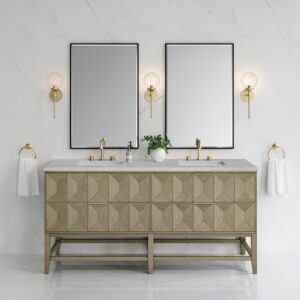 James Martin D100-V72-PBO-3ESR Emmeline 72 Inch Double Vanity in Pebble Oak with Eternal Serena Top