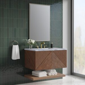 James Martin D200-V36-CSN-3CAR Marcello 36 Inch Chestnut Single Vanity with 3CM Carrara Marble Top