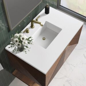 James Martin D200-V36-CSN-3WZ Marcello 36 Inch Chestnut Single Vanity with 3CM White Zeus Top