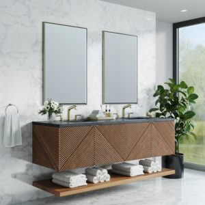 James Martin D200-V72-CSN-3CSP Marcello 72 Inch Chestnut Double Vanity with 3CM Charcoal Soapstone Top