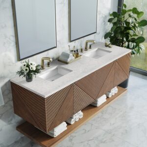 James Martin D200-V72-CSN-3EJP Marcello 72 Inch Chestnut Double Vanity with 3CM Eternal Jasmine Pearl Top