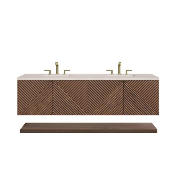 James Martin D200-V72-CSN-3EMR Marcello 72 Inch Chestnut Double Vanity with 3CM Eternal Marfil Top