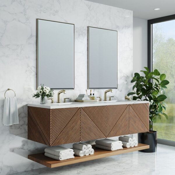 James Martin D200-V72-CSN-3ENC Marcello 72 Inch Chestnut Double Vanity with 3CM Ethereal Noctis Top