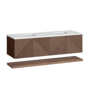 James Martin D200-V72-CSN-3ENC Marcello 72 Inch Chestnut Double Vanity with 3CM Ethereal Noctis Top