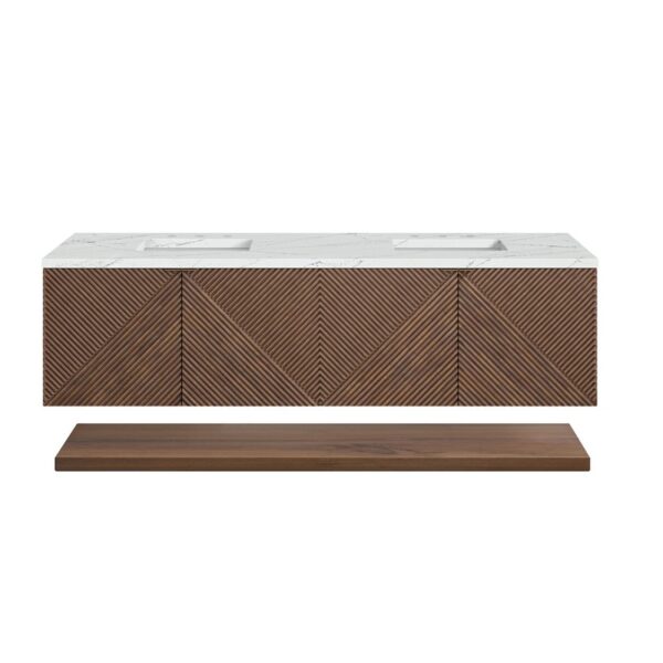 James Martin D200-V72-CSN-3ENC Marcello 72 Inch Chestnut Double Vanity with 3CM Ethereal Noctis Top