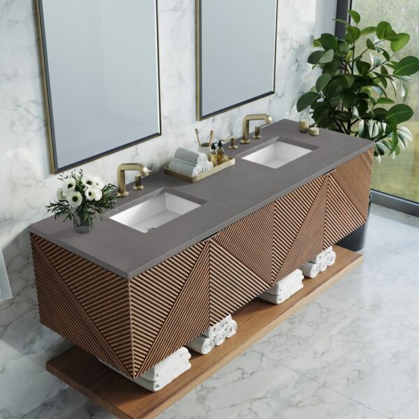 James Martin D200-V72-CSN-3GEX Marcello 72 Inch Chestnut Double Vanity with 3CM Grey Expo Top