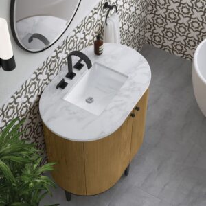 James Martin D300-V36-RSO-CAR Bellamy 36 Inch Rustic Oak Single Vanity with Carrara Marble Top