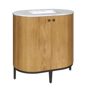 James Martin D300-V36-RSO-CAR Bellamy 36 Inch Rustic Oak Single Vanity with Carrara Marble Top