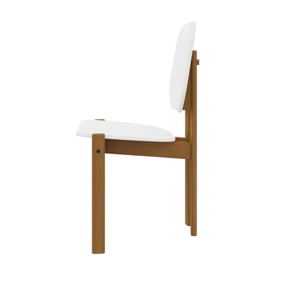 Manhattan Comfort Mid-Century Modern Gales Dining Chair with Solid Wood Legs in White - Set of 2