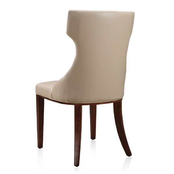 Manhattan Comfort Reine Cream and Walnut Faux Leather Dining Chair (Set of Two)