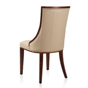 Manhattan Comfort Fifth Avenue Cream and Walnut Faux Leather Dining Chair (Set of Two)