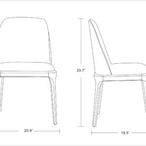 Manhattan Comfort Courding Tan and Walnut Faux Leather Dining Chair