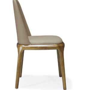 Manhattan Comfort Courding Tan and Walnut Faux Leather Dining Chair