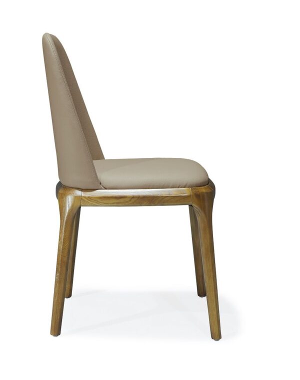 Manhattan Comfort Courding Tan and Walnut Faux Leather Dining Chair