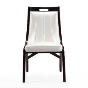 Manhattan Comfort Danube Leatherette Dining Chair - Set of 2 in Pearl White