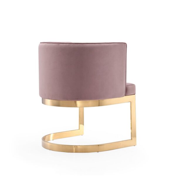 Manhattan Comfort Aura Blush and Polished Brass Velvet Dining Chair