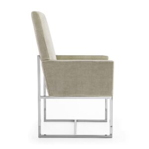 Manhattan Comfort Element Champagne Velvet Dining Armchair