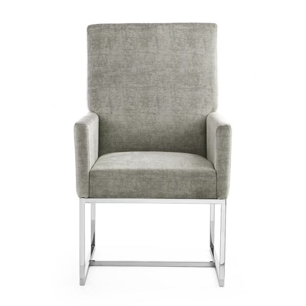 Manhattan Comfort Element Steel Velvet Dining Armchair