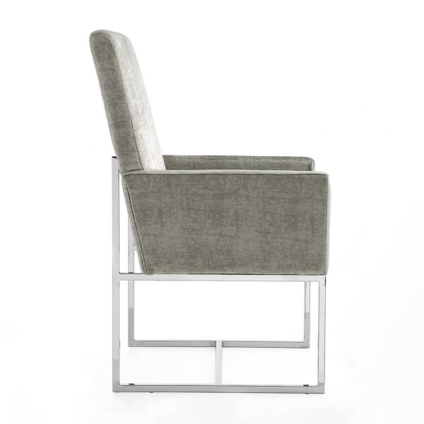 Manhattan Comfort Element Steel Velvet Dining Armchair