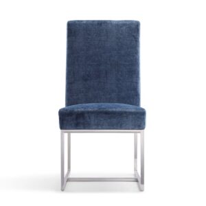 Manhattan Comfort Element Blue Velvet Dining Chair