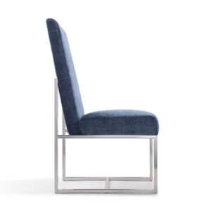 Manhattan Comfort Element Blue Velvet Dining Chair