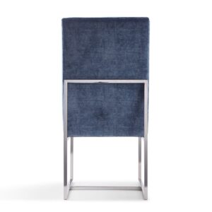 Manhattan Comfort Element Blue Velvet Dining Chair