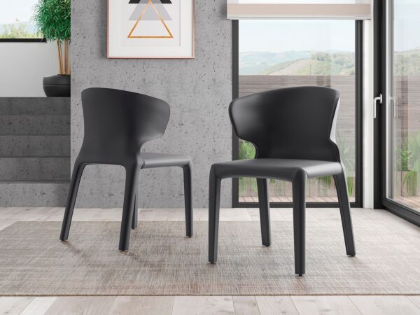 Manhattan Comfort Conrad Grey Faux Leather Dining Chair (Set of 2)