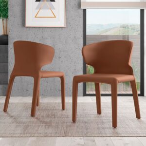 Manhattan Comfort Conrad Saddle Faux Leather Dining Chair (Set of 2)