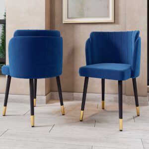 Manhattan Comfort Zephyr Velvet Dining Chair in Royal Blue