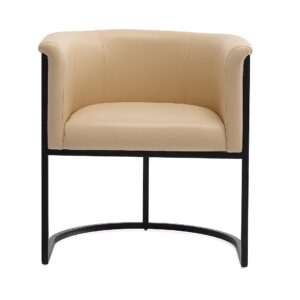 Manhattan Comfort Bali Tan and Black Faux Leather Dining Chair