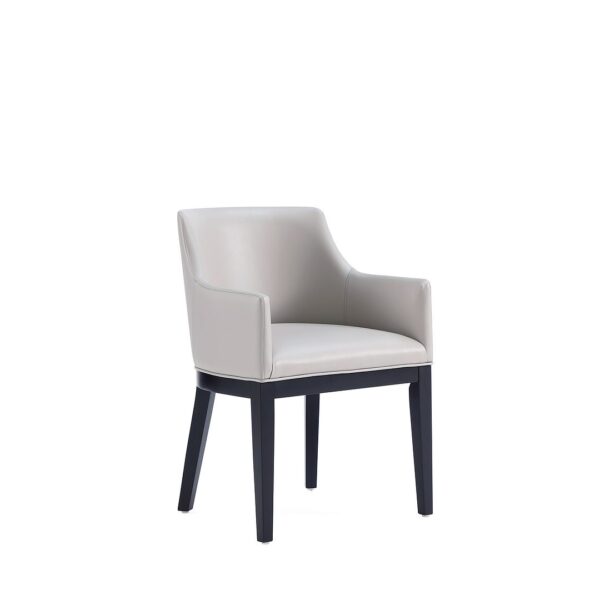 Manhattan Comfort Gansevoort Modern Faux Leather Dining Armchair in Light Grey