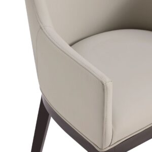 Manhattan Comfort Gansevoort Modern Faux Leather Dining Armchair in Stone Grey