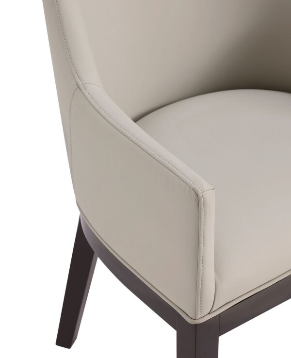 Manhattan Comfort Gansevoort Modern Faux Leather Dining Armchair in Stone Grey