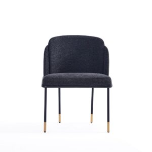 Manhattan Comfort Flor Fabric Dining Chair in Black