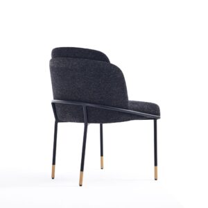 Manhattan Comfort Flor Fabric Dining Chair in Black