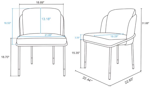 Manhattan Comfort Flor Fabric Dining Chair in Grey