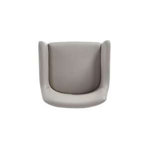 Manhattan Comfort Modern Serena Dining Armchair Upholstered in Leatherette with Steel Legs in Light Grey