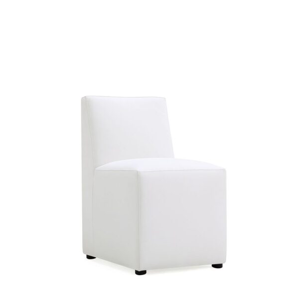 Manhattan Comfort Anna Modern Square Faux Leather Dining Chair in Cream