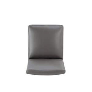 Manhattan Comfort Anna Modern Square Faux Leather Dining Chair in Pewter